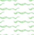 Watercolor hand drawing seamless pattern with wavy ribbon