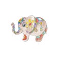 Watercolor hand drawn artistic retro Indian ornated baby elephant vintage icon isolated on white background