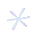 Watercolor hand drawn blue and violet snowflake isolated on white background.