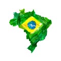 Watercolor hand drawn Brazilian map