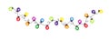 Watercolor hand drawn christmas party garland illustration. Colorful christmas and New Year torse. For greeting cards, invitations