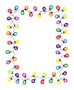 Watercolor hand drawn christmas party lights garland frame illustration. Colorful christmas and New Year torse.