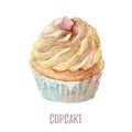 Watercolor hand drawn cupcake perfect for invitations, cards, dinners and menu templates.