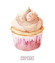 Watercolor hand drawn cupcake perfect for invitations, cards, dinners and menu templates.