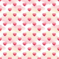 Watercolor hand painted Red Hearts and Abstract Clouds Seamless Pattern. Holiday Texture, Love design, Valentines Day Background Royalty Free Stock Photo