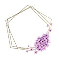 Watercolor Hand Drawn floral Lilac Frame Composition for card making, paper, textile, printing, packaging