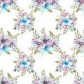 Watercolor Hand Drawn Floral Seamless Pattern for card making, paper, textile, printing, packaging
