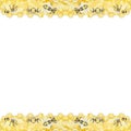 Watercolor hand drawn frame of bees and honey isolated on white background