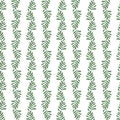 Watercolor hand drawn green leaves seamless pattern. Illustration of natural plant elements isolated on white background. Can be Royalty Free Stock Photo
