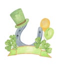 Symbolic decoration for a national spring Irish holiday St Patrick`s day