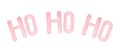 Watercolor hand drawn illustration of Santa Claus phrase Ho Ho Ho in pink. Merry Christmas and Happy New Year holiday