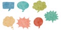 Watercolor hand drawn speech bubbles isolate on white background. vector illustration Royalty Free Stock Photo