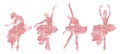 Watercolor dancing ballerina silhouette set. Isolated dancing ballerina.