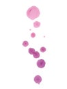 Watercolor hand drawn violet and purple drops and spots isolated on white background Royalty Free Stock Photo