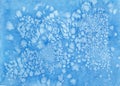 Watercolor hand drawn bllue winter texture background with falling snow splash Royalty Free Stock Photo