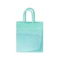 Watercolor hand drawn woman shopper bag turquoise color isolated on white background Royalty Free Stock Photo