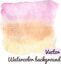 Watercolor hand drawn yellow, pink and orange spot. Vector illustration Royalty Free Stock Photo