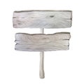 Watercolor hand paint wooden signpost Royalty Free Stock Photo