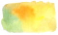 Watercolor hand painted abstract brush strokes pattern. Yellow green gradient background. Autumn colors Royalty Free Stock Photo