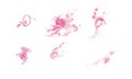 Watercolor handpainted abstract spread pink colors stain illustration texture on white background