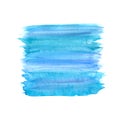 Watercolor hand painted background. Abstract blue colors spot on white paper. Royalty Free Stock Photo