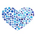 Watercolor hand painted blue heart. Symbol of love. Royalty Free Stock Photo