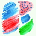 Watercolor hand painted brush strokes,