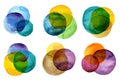 Watercolor hand painted circles collection