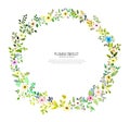 Watercolor hand painted for circlet flower design Royalty Free Stock Photo