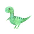 Watercolor cute little dinosaur Royalty Free Stock Photo