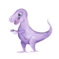 Watercolor cute little dinosaur Royalty Free Stock Photo