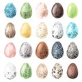 Watercolor hand painted easter eggs set Royalty Free Stock Photo
