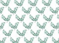 Watercolor hand painted pattern with green leaves Royalty Free Stock Photo