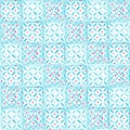 Watercolor hand painted pattern square mosaic for textile, wallpaper, printing. Royalty Free Stock Photo