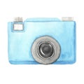 Watercolor hand painted photography photo camera Royalty Free Stock Photo