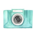 Watercolor hand painted photography photo camera Royalty Free Stock Photo