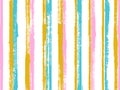 Watercolor handdrawn grunge stripes vector seamless pattern. Abstract swimwear marine design Royalty Free Stock Photo