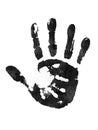 Watercolor handprints of an adult and a child. Black and white family handprints of mom, dad, and child. Social illustration