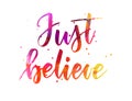 Just believe lettering