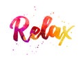 Relax inspirational lettering