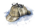 Watercolor hat of Sherlock Holmes