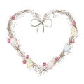 watercolor heart easter wreath Royalty Free Stock Photo