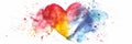 Watercolor Heart Isolated, Love Splash Symbol, Generative AI Illustration