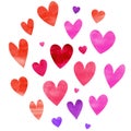 Watercolor heart set Royalty Free Stock Photo