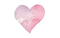 Watercolor heart shape. Abstract painting background. Isolate on white Royalty Free Stock Photo