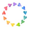 Watercolor hearts frame Royalty Free Stock Photo