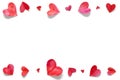 Watercolor hearts. Love concept for mother`s day and valentine`s day.