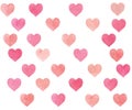 Watercolor hearts pink and beige