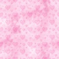 Watercolor hearts seamless background. Pink watercolor heart pattern. Colorful watercolor romantic texture. Royalty Free Stock Photo
