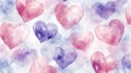 Watercolor Hearts Seamless Pattern Romantic Background Royalty Free Stock Photo